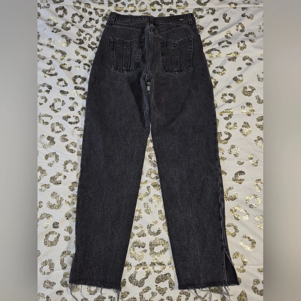 5 For $25✨Zara Womens Small 2 Black Denim Jeans High Waist Baggy Boyfriend Jeans - Picture 9 of 10